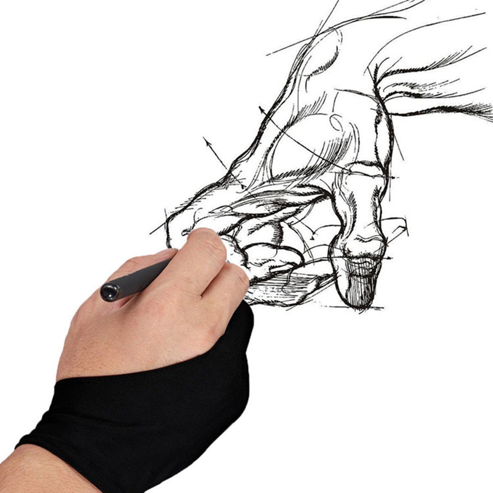 Drawing Glove Artist - 1Pcs Anti-Dirty Two-Finger Drawing Glove for